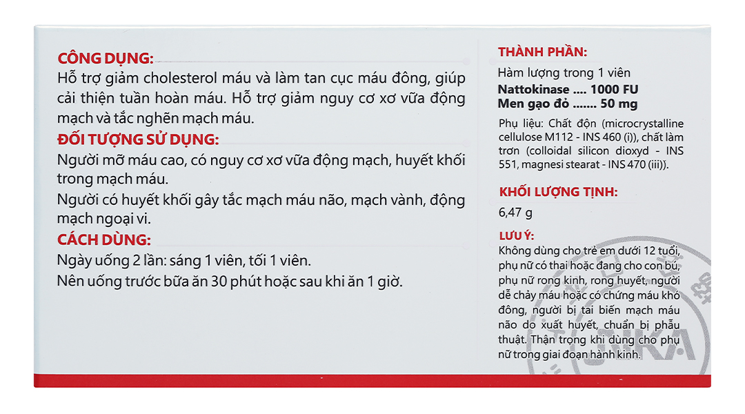 NattoEnzym Red Rice hỗ trợ giảm cholesterol, ngừa đột quỵ