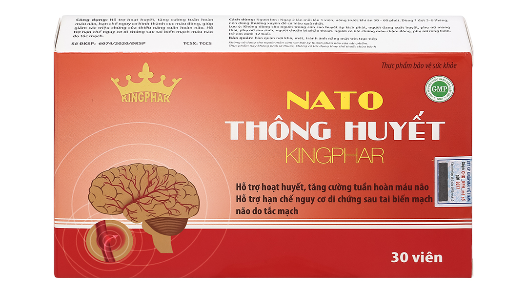 Kingphar Nato Thông Huyết giúp tăng cường tuần hoàn máu não