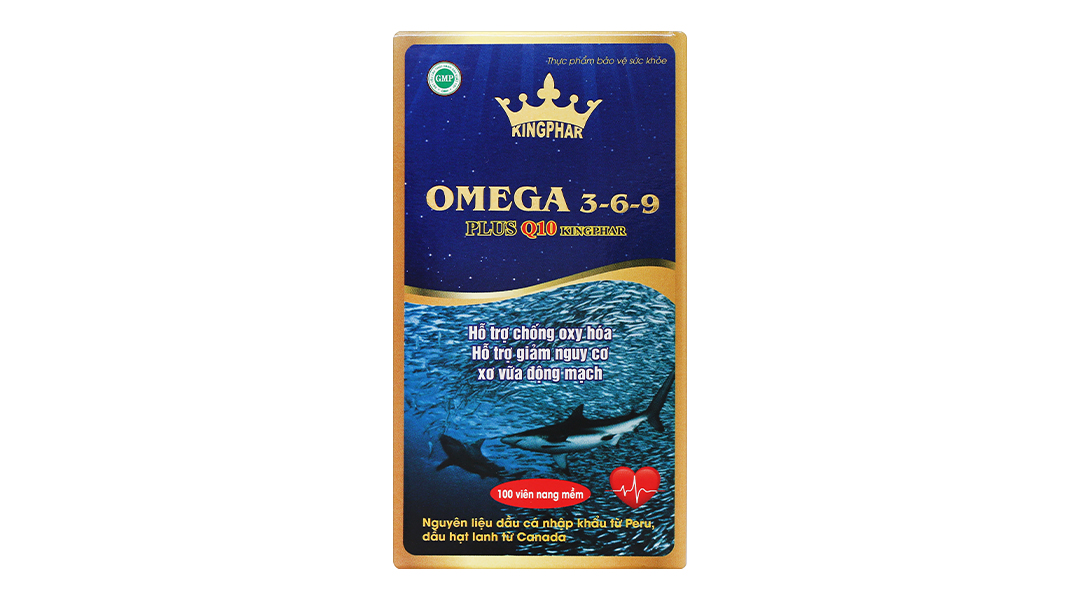 Omega 369 Plus Q10 Kingphar giúp giảm nguy cơ xơ vữa động mạch, bổ