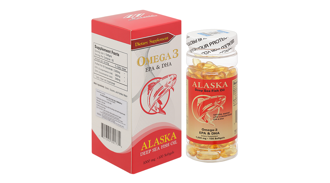 Alaska Deep Sea Fish Oil Omega-3 hỗ trợ sức khỏe tim mạch, bổ mắt