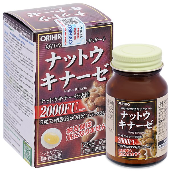 Viên uống Nattokinase 2000Fu Orihiro hộp 60 viên