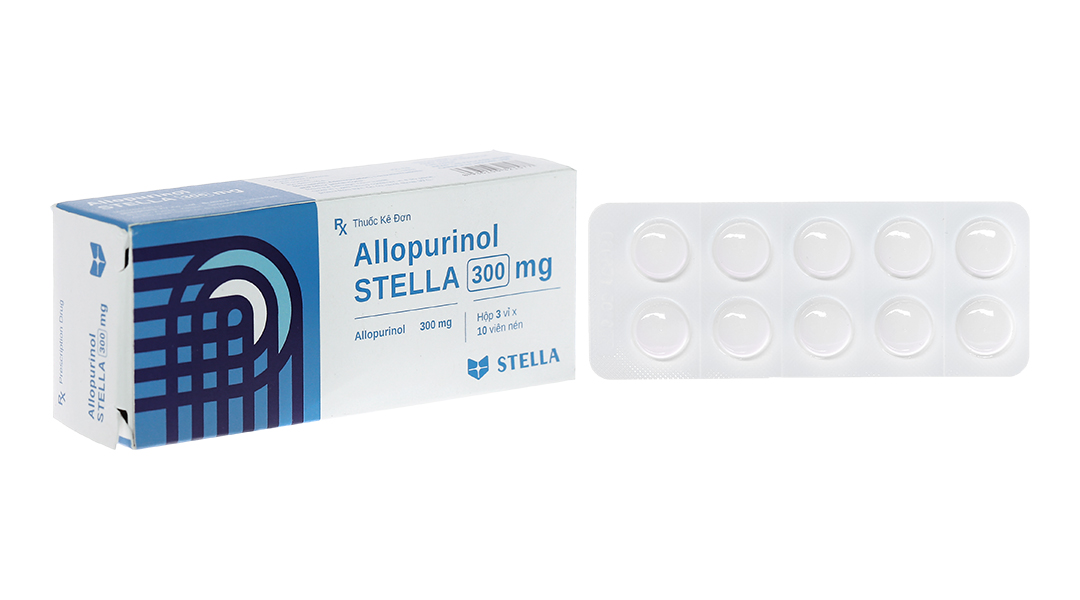 Allopurinol Stella 300mg trị gout, sỏi thận