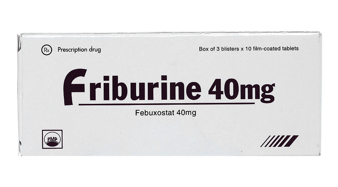 Friburine 40mg trị gout, tăng acid uric huyết
