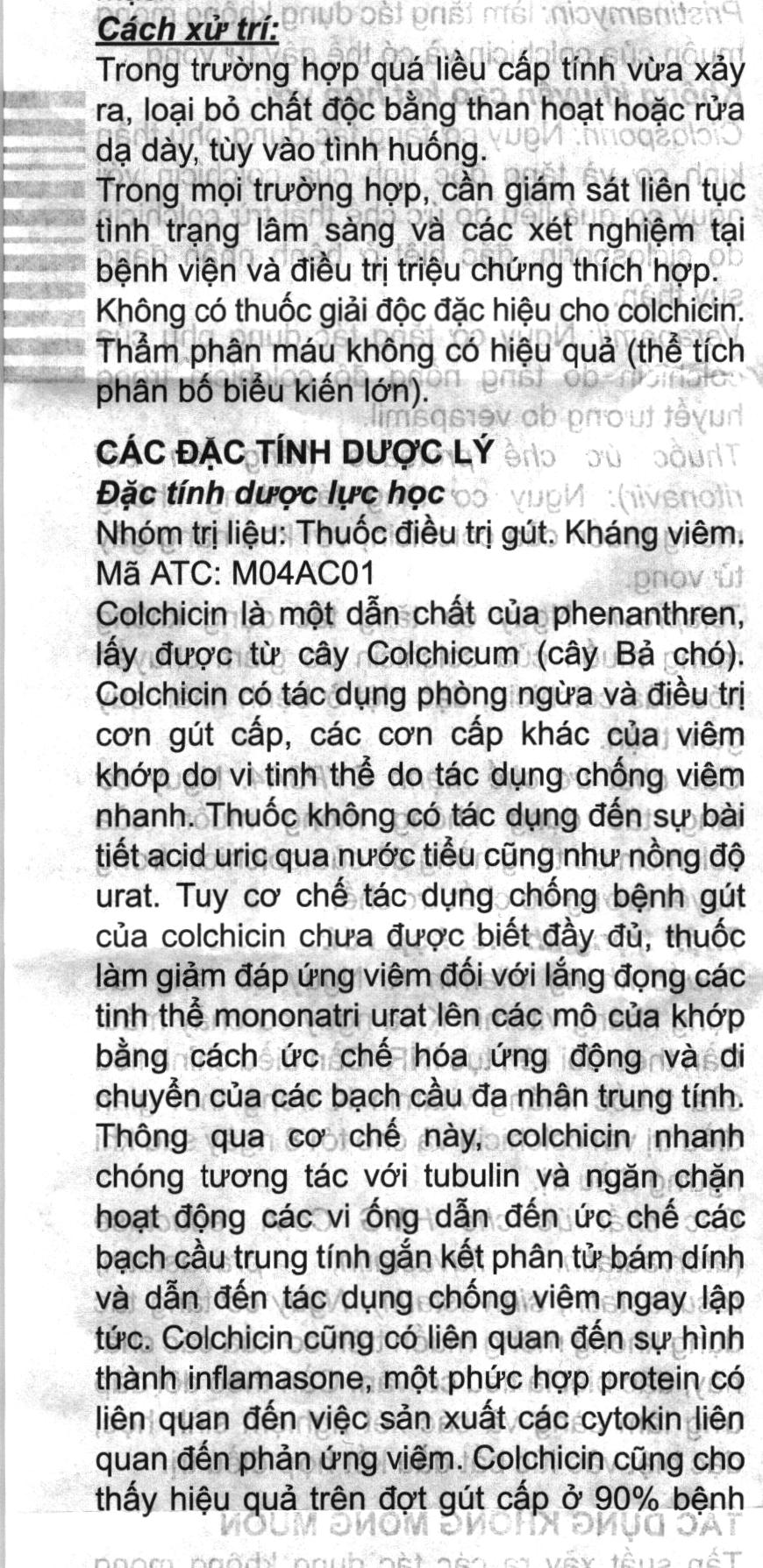 Colchicine Capel Mayoly Spindler 1mg phòng và trị cơn gout cấp (1 vỉ x 20 viên) - 9