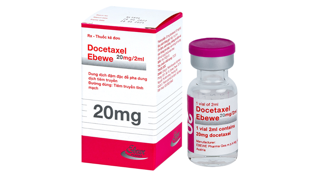 Dung dịch tiêm truyền Docetaxel ebewe 20mg/2ml trị ung thư vú lọ 2ml ...