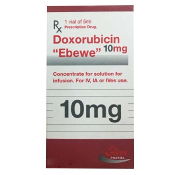 Dung dịch tiêm Doxorubicin Ebewe 10mg/5ml điều trị u cứng, ung thư máu