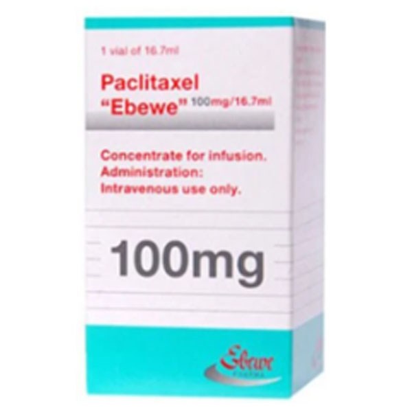 Thuốc tiêm Paclitaxel Ebewe 100mg/16.7ml điều trị ung thư buồng trứng