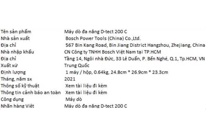 Máy dò đa năng Bosch D-tect 200 C 12V Màu Xanh Dương