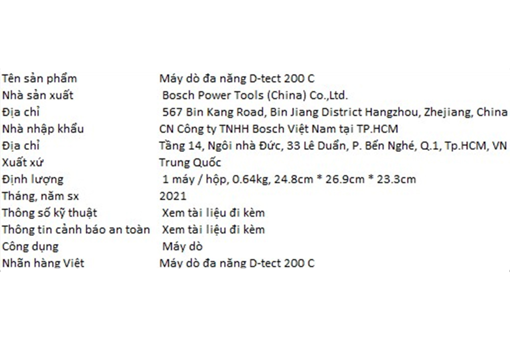 Máy dò đa năng Bosch D-tect 200 C 12V Màu Xanh Dương