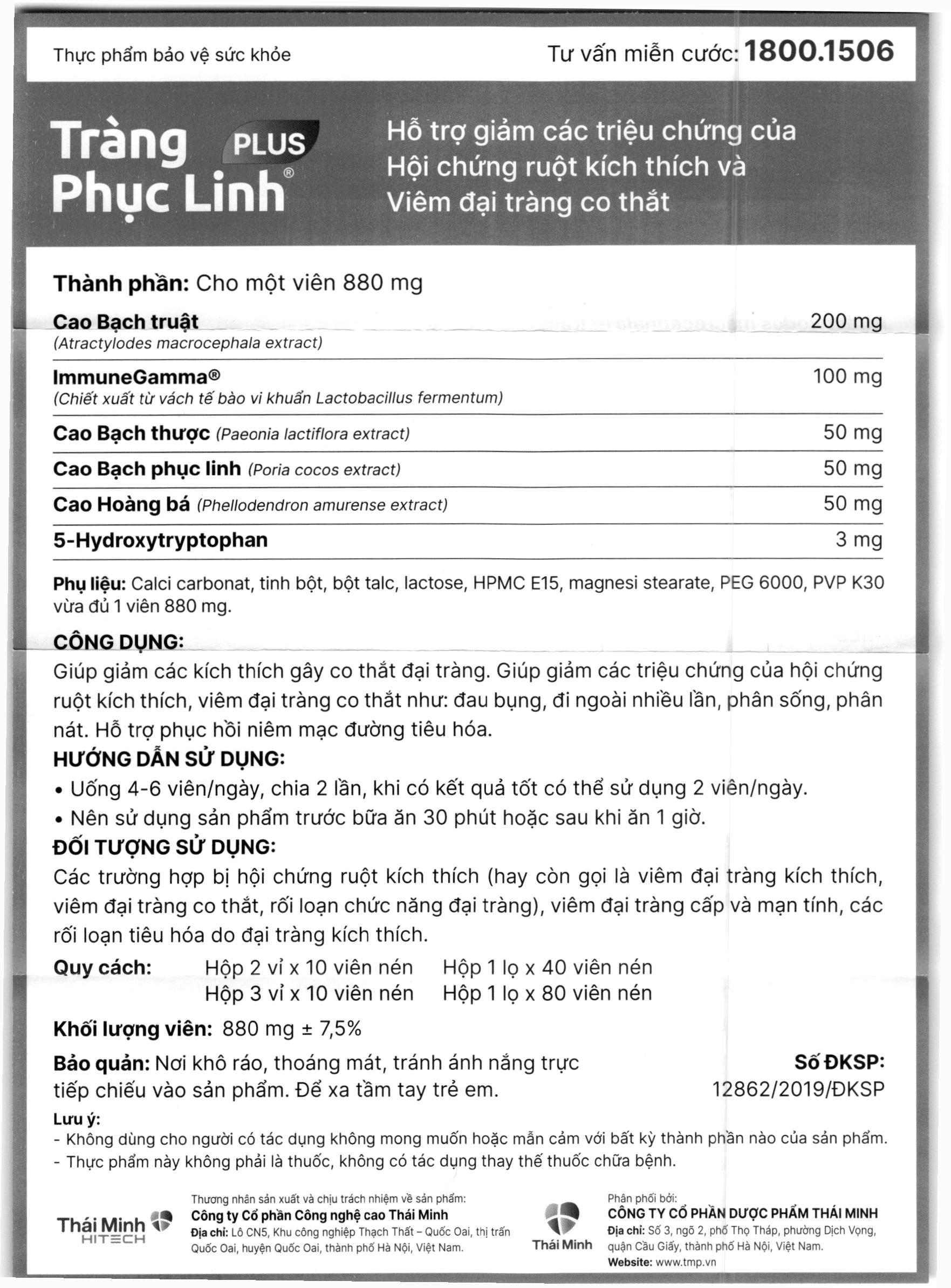 Thực phẩm bảo vệ sức khoẻ: Tràng Phục Linh Plus - 13
