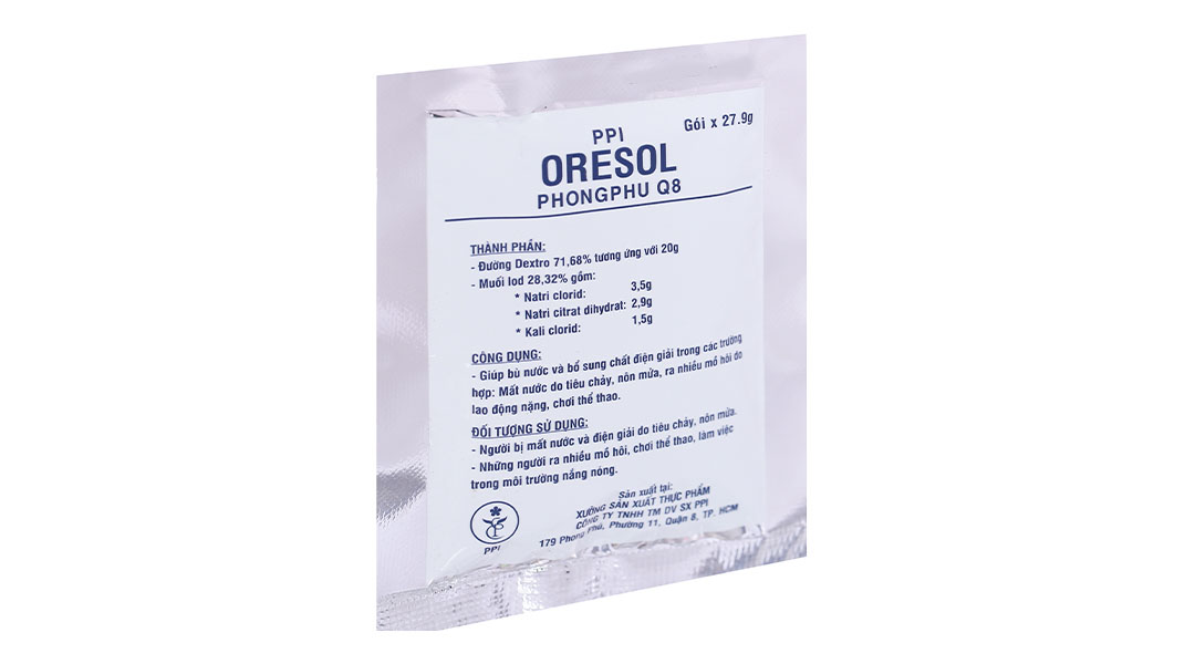 Bột PPI Oresol giúp bù nước, bổ sung điện giải