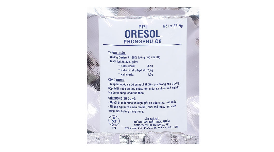 Bột PPI Oresol giúp bù nước, bổ sung điện giải