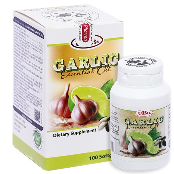 UBB Garlic Essential Oil hỗ trợ tiêu hóa, giảm mỡ máu chai 100 viên