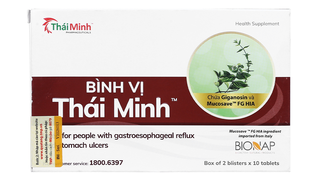Bình Vị Thái Minh hỗ trợ giảm viêm loét dạ dày hộp 20 viên - 10