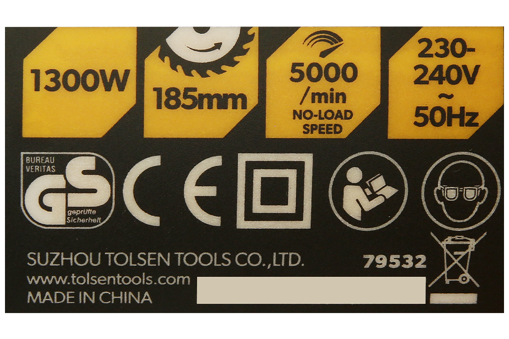 Máy cắt gỗ Tolsen 79532 1300W Màu Đen - Vàng