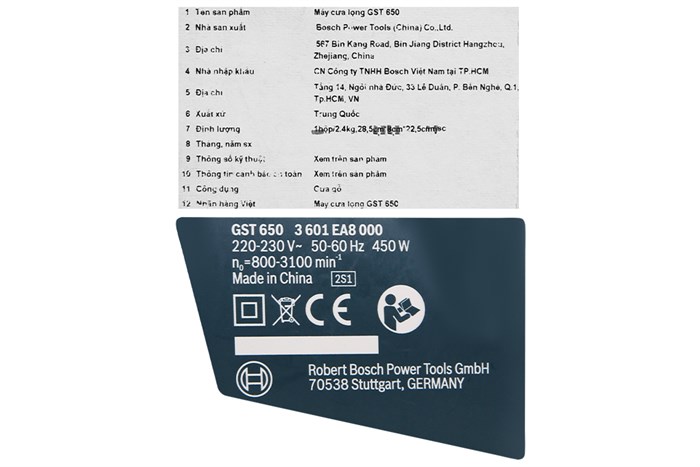Máy cưa lọng Bosch GST 650 450W Màu Xanh Dương