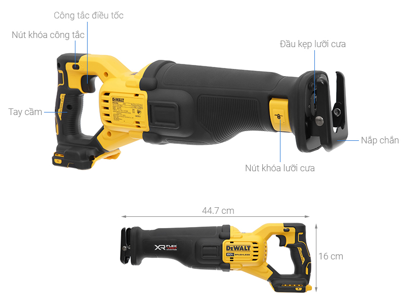 Máy cưa kiếm pin Dewalt DCS386N-KR 20V/60V (không kèm pin, sạc)