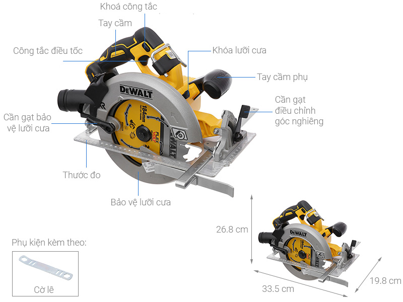 Máy cưa đĩa pin Dewalt DCS570N-KR 18V (Không kèm pin, sạc)