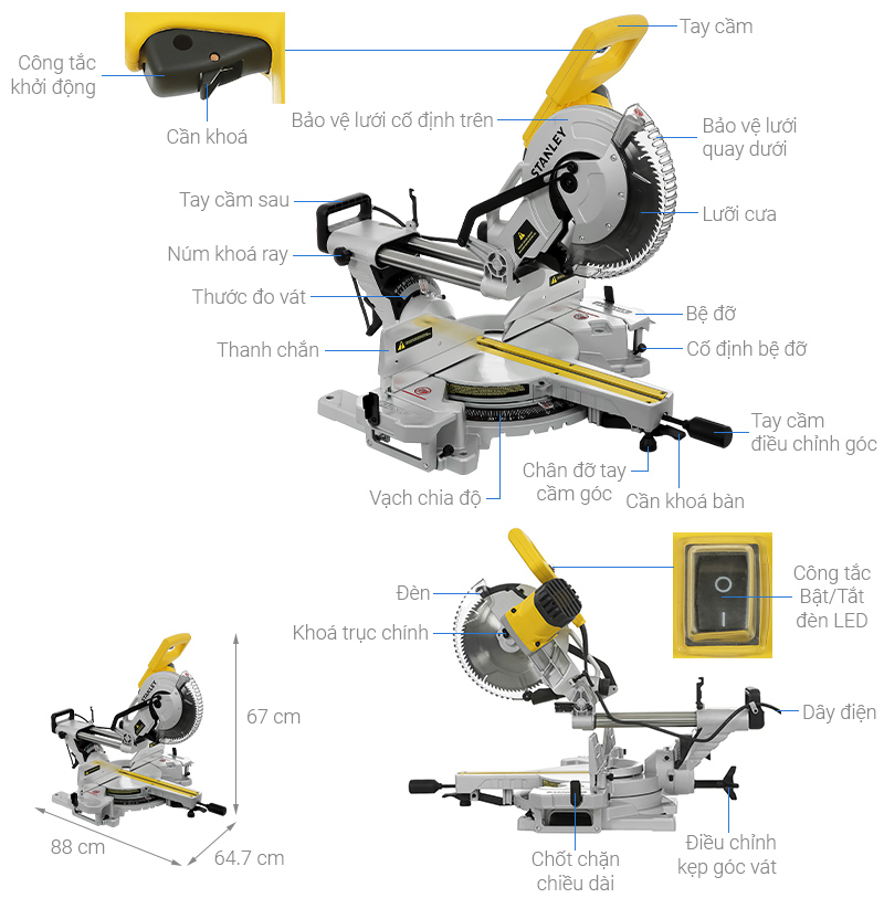 Máy cưa đa góc Stanley SM18-B1 1800W
