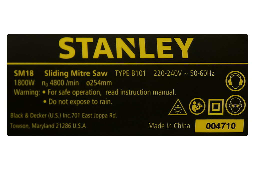 Máy cưa đa góc Stanley SM18-B1 1800W Màu Đen - Vàng