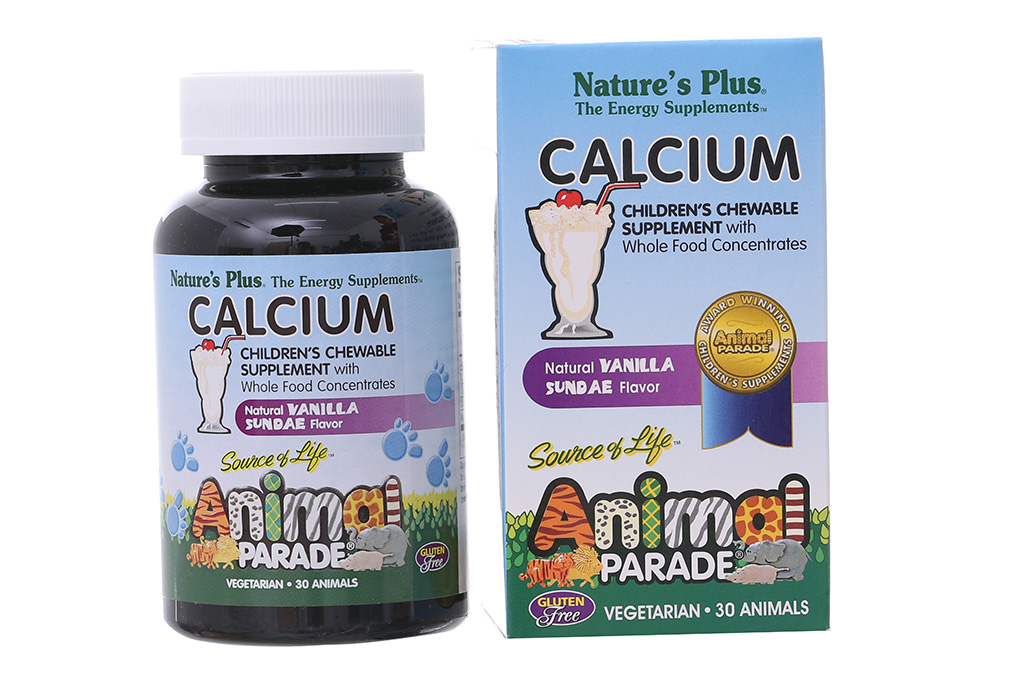Kẹo Nature's Plus Calcium Animal Parade cho trẻ em hộp 30 viên -  03/2023|