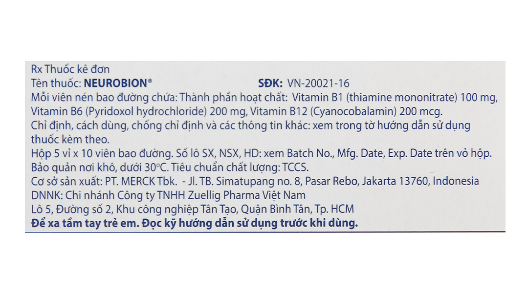 Thuốc Neurobion hộp 50 viên-Nhà thuốc An Khang