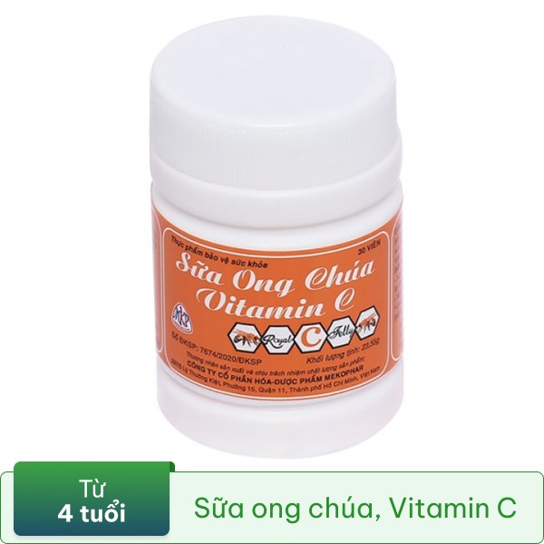 Viên ngậm Sữa Ong Chúa Vitamin C tăng sức đề kháng chai 30 viên