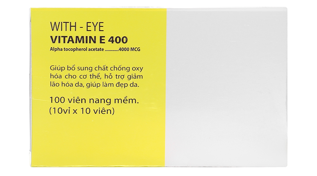 With Eye Vitamin E 400 hạn chế lão hóa, làm đẹp da