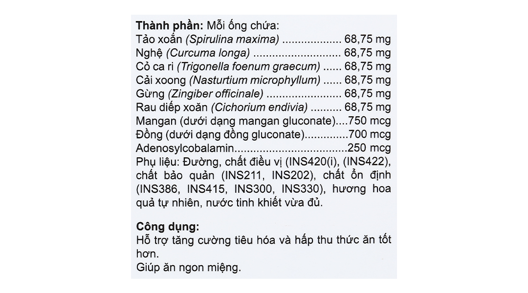 Dung dịch Beejuvit Ăn Ngon tăng cường tiêu hóa