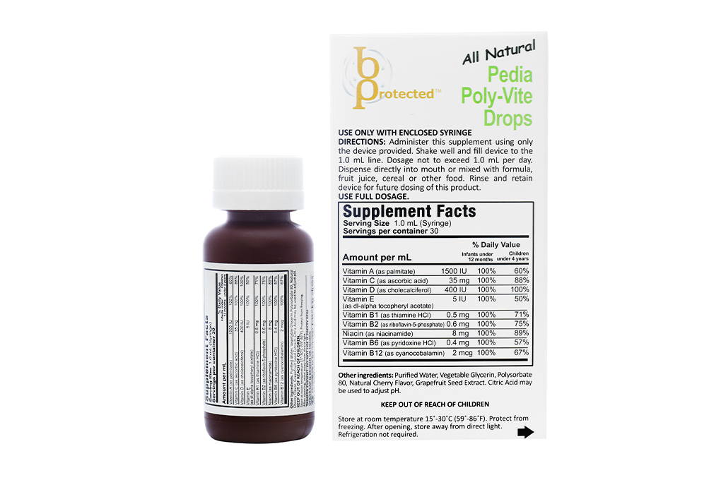 Siro All Natural Pedia Poly Vite Drops Bổ Sung Vitamin Cho Bé Chai 30ml 