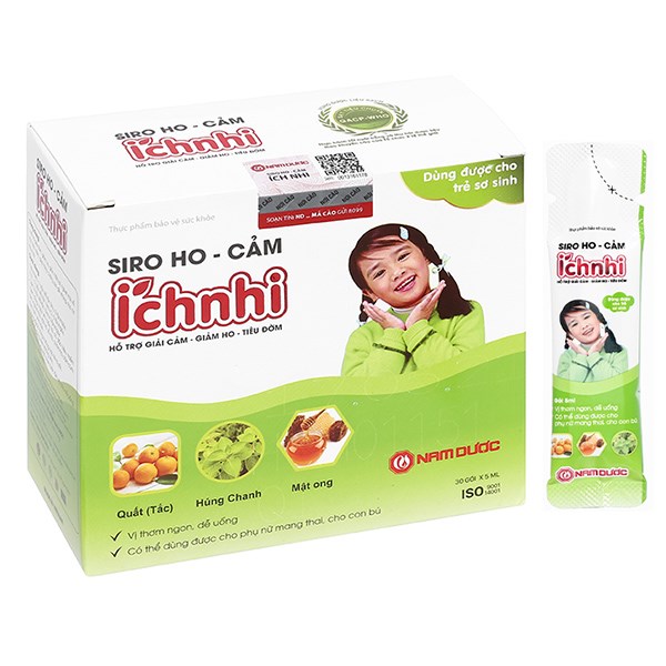 Siro Nam Dược Ích Nhi Giảm Ho, Cảm Và Tiêu Đờm, 30 Gói Dạng Uống (Từ 0 Tháng)