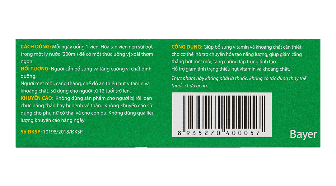 Viên sủi Berocca Performance Mango hỗ trợ tăng đề kháng