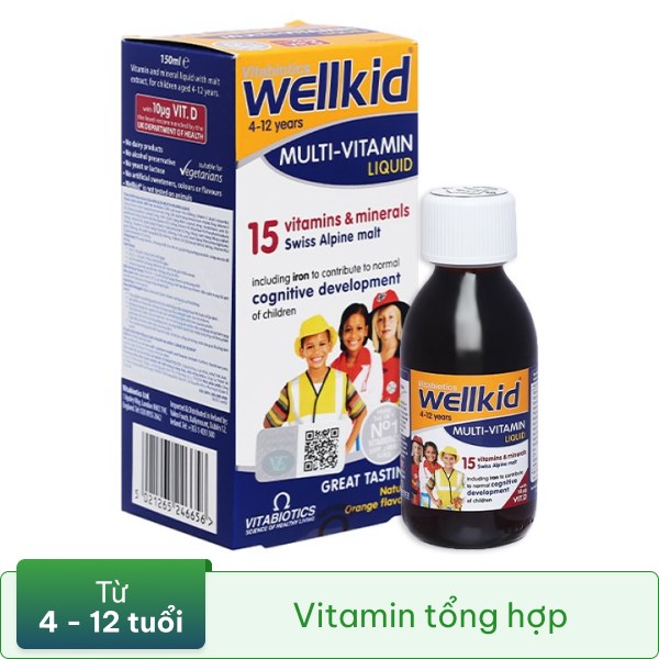 Vitabiotics Wellkid Multi-Vitamin Liquid chai 150ml