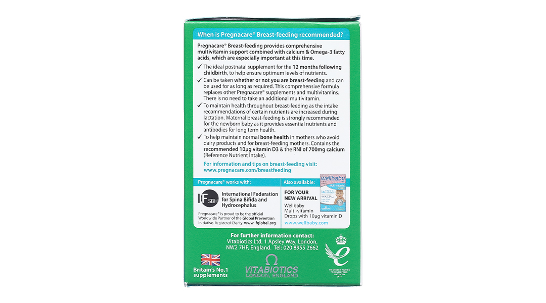 Vitabiotics Pregnacare breast-feeding bổ sung vitamin cho phụ nữ cho con bú