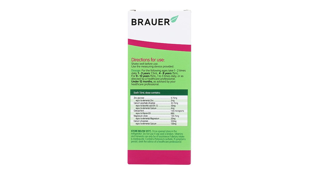 Thực phẩm bảo vệ sức khỏe Brauer Kids Liquid Calcium with Magnesium & Zinc - 11