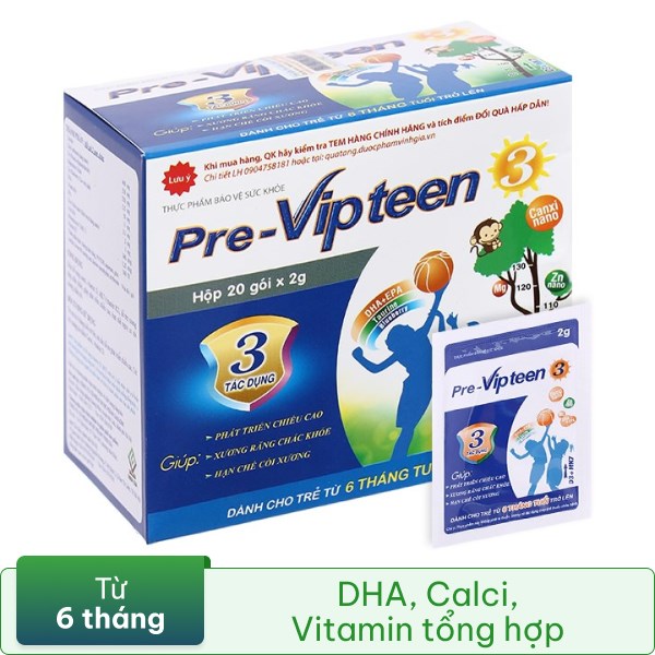 Pre - Vipteen 3 hỗ trợ tăng chiều cao cho trẻ