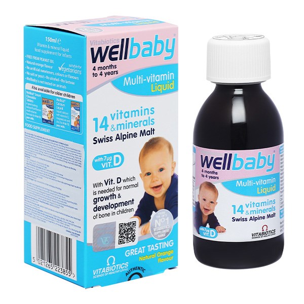 Siro Vitabiotics Wellbaby tăng sức đề kháng 150 ml (4 tháng – 4 tuổi)