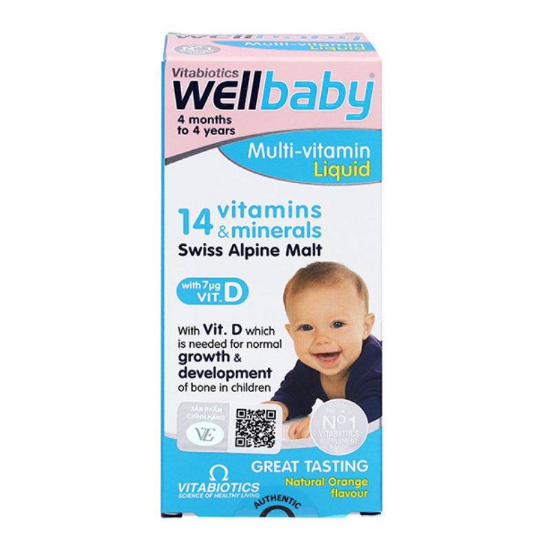 Siro Vitabiotics Wellbaby tăng sức đề kháng 150 ml (4 tháng - 4 tuổi)
