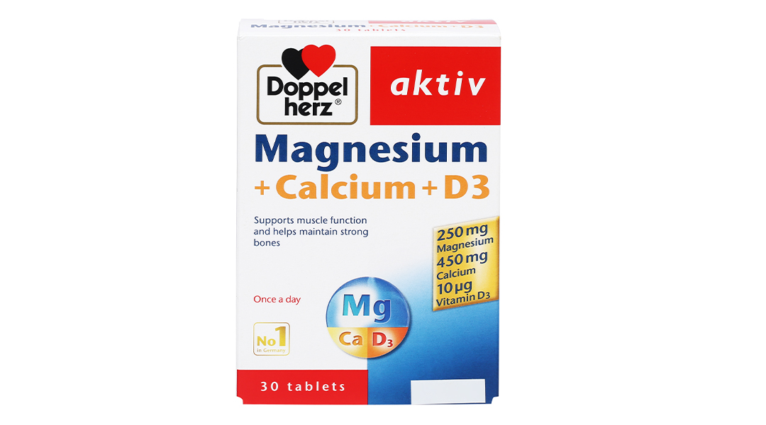 Doppelherz aktiv Magnesium + Calcium + D3 giúp cơ, xương khỏe mạnh