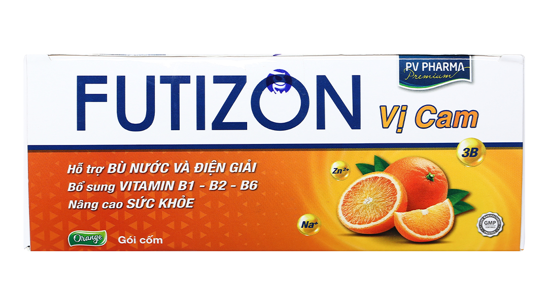 Gói cốm PV Futizon Vị Cam hỗ trợ bù nước, điện giải, vitamin nhóm B
