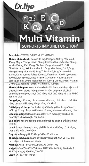 Drlife Multi Vitamin tăng cường đề kháng