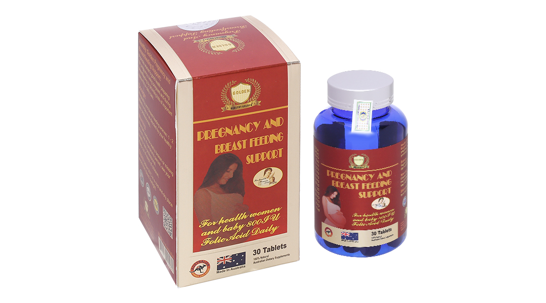 Pregnancy and Breast Feeding Support bổ sung vitamin cho bà bầu hộp 30 viên  - 02/2024