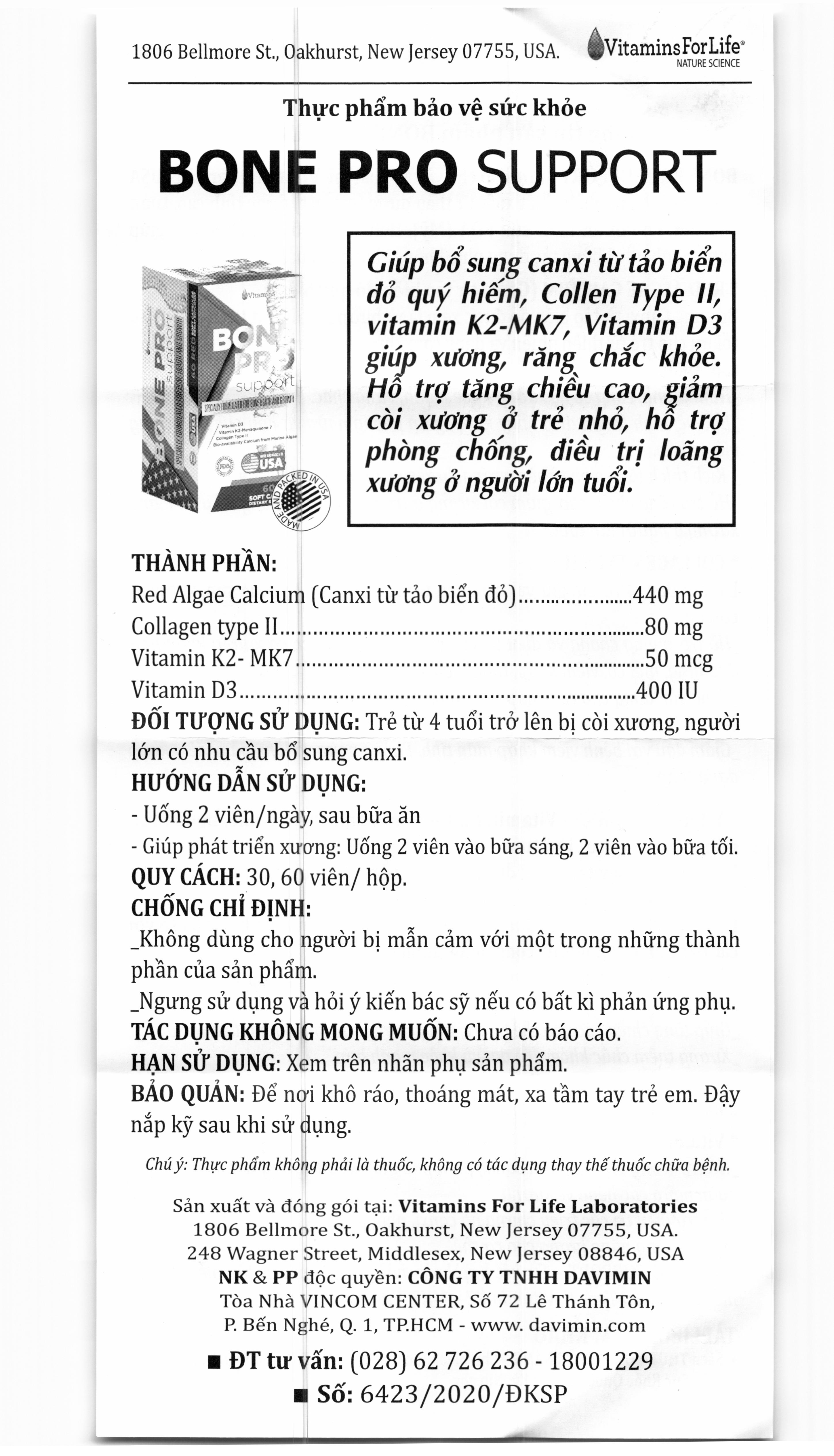 Canxi Forlife Bone Pro Support lọ 30 viên - 8