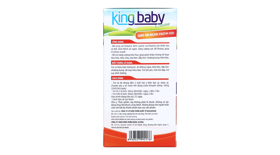 Siro Ăn Ngon Enzym Kid King Baby tăng cường tiêu hóa