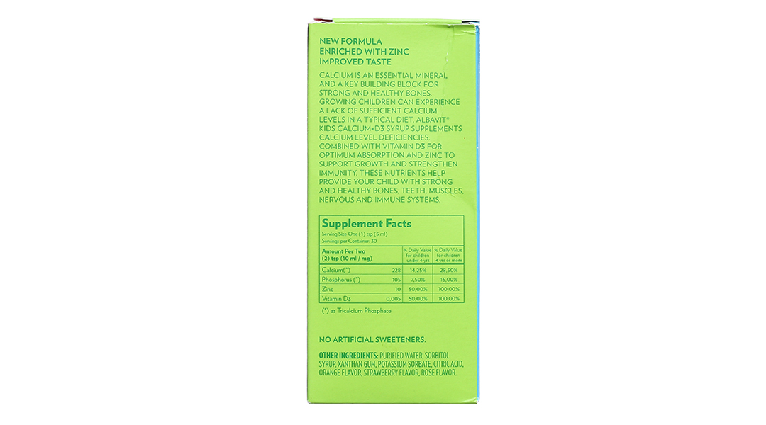 Siro Albavit Kids Calcium + D3 hỗ trợ tăng chiều cao