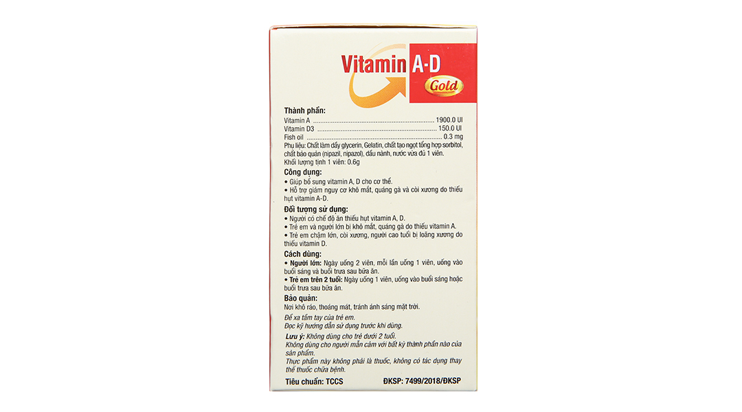 Vitamin A-D Gold PV hỗ trợ giảm khô mắt
