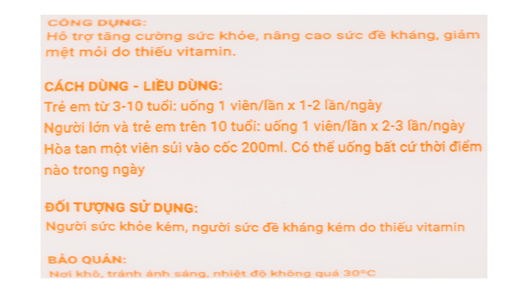 Viên sủi Fresh C Multivitamin hỗ trợ tăng đề kháng