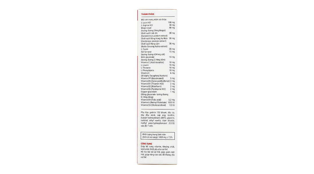 Vitamin Ginseng bồi bổ sức khỏe, hỗ trợ tăng đề kháng