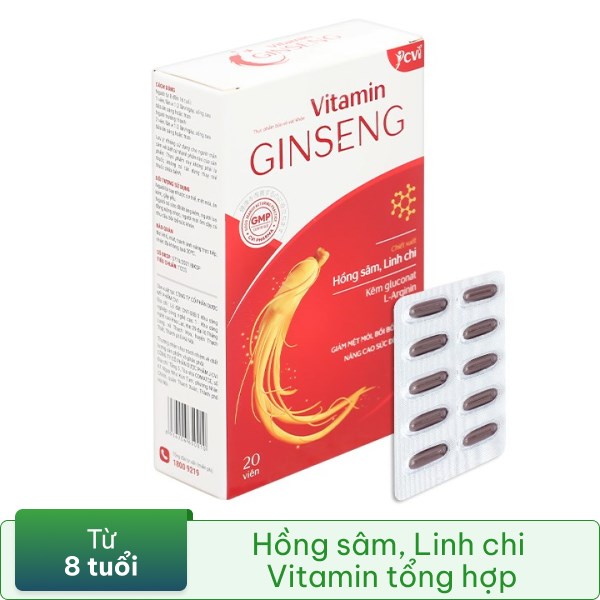 Thực Phẩm Bảo Vệ Sức Khỏe Vitamin Ginseng hộp 20 viên