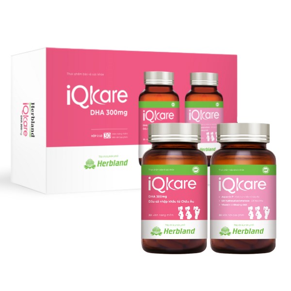Bộ 2 lọ viên uống Herbland IQKARE bổ sung vitamin và khoáng chất 60 viên - AVAKids.com